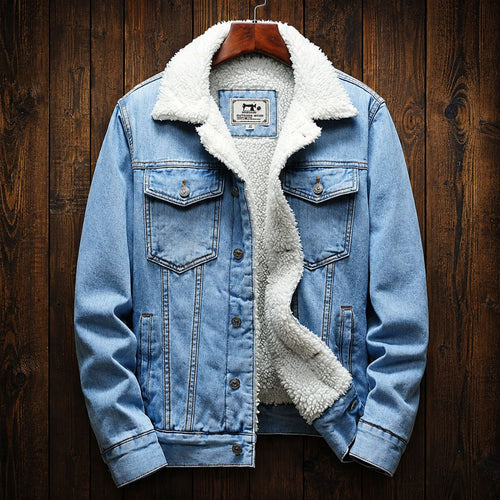 Jaqueta Jeans Masculina Forrada em Lã