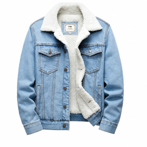 Jaqueta Jeans Masculina Forrada em Lã