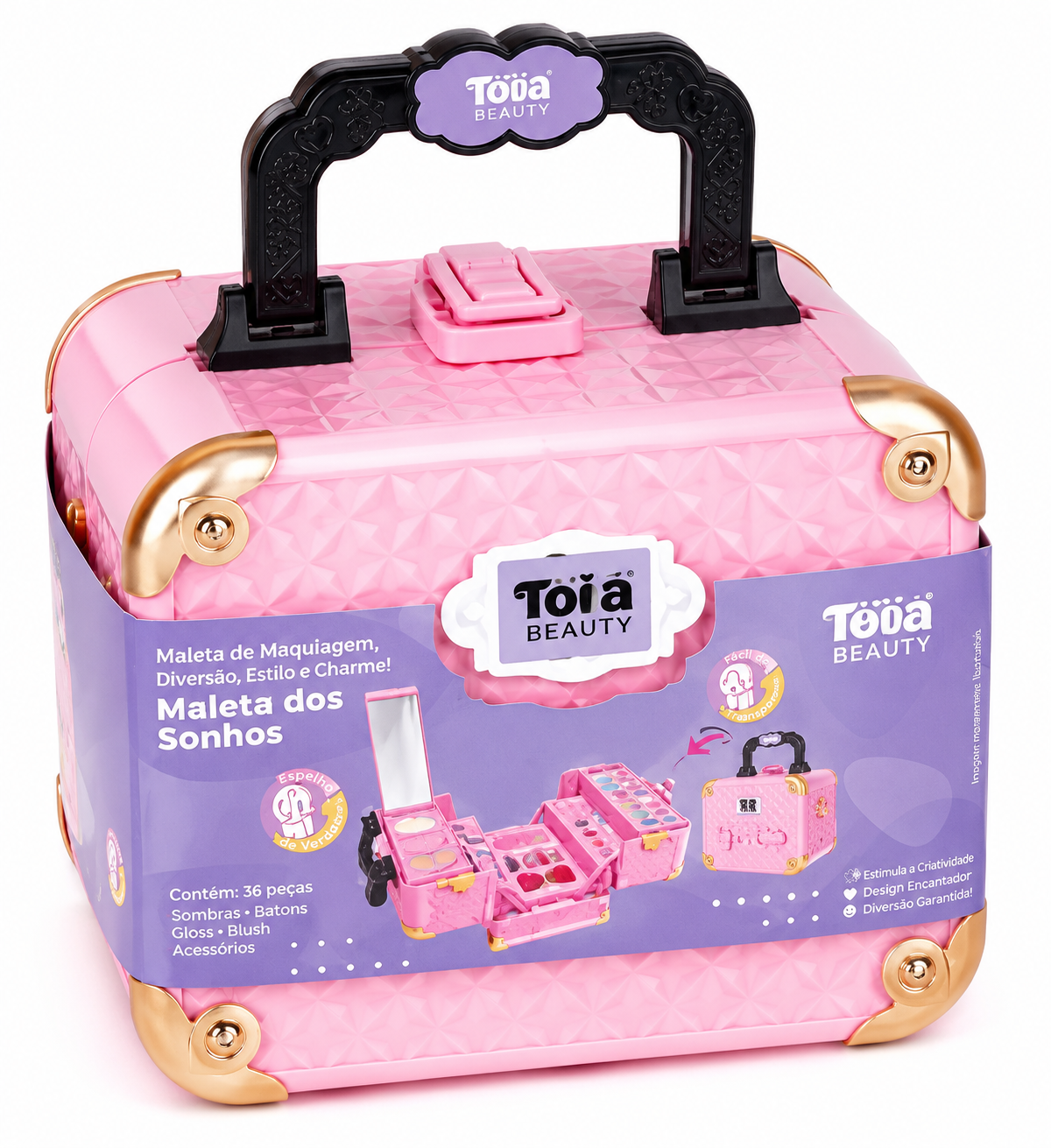 Maleta dos Sonhos Maquiagem Infantil Teen Fenzza – Cor Rosa