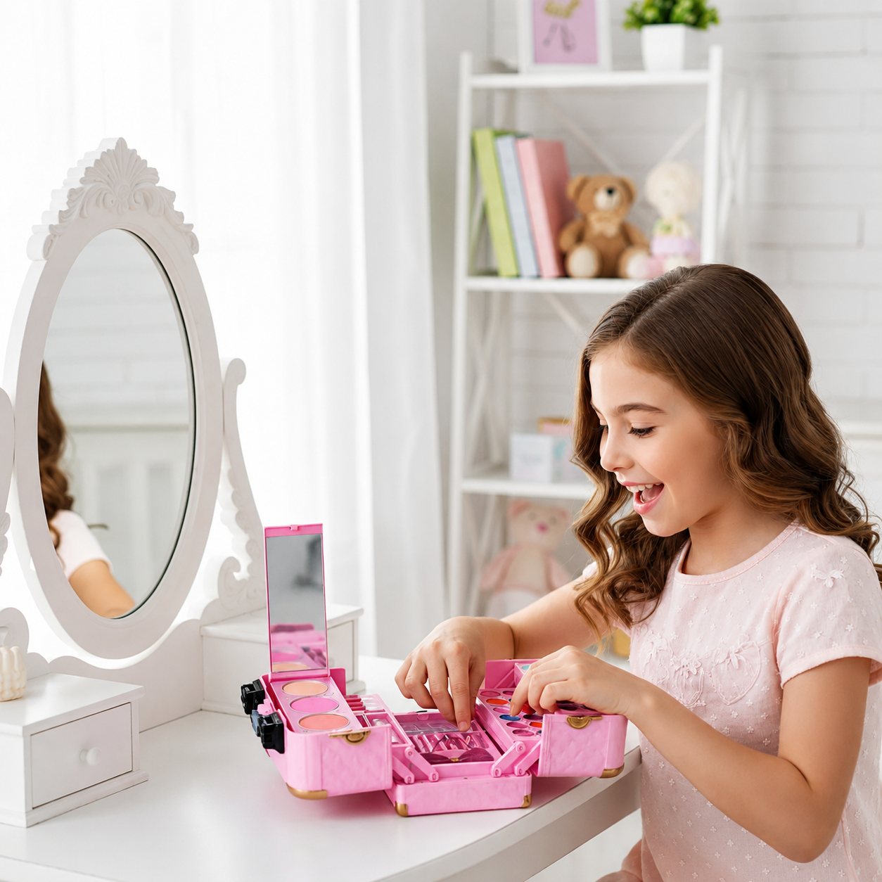Maleta dos Sonhos Maquiagem Infantil Teen Fenzza – Cor Rosa