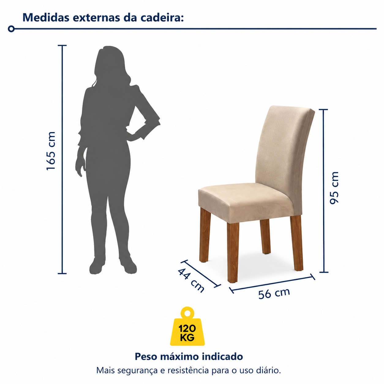 Conjunto Sala de Jantar Mesa Tampo MDF 4 Cadeiras Cor Chocolate/Bege/Branco