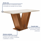 Conjunto Sala de Jantar Mesa Tampo MDF 4 Cadeiras Cor Chocolate/Bege/Branco