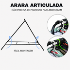 Arara de Roupas Preta Cabideiro Duplo de Piso