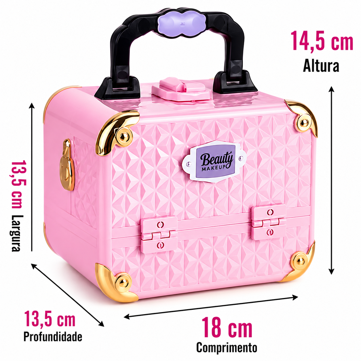 Maleta dos Sonhos Maquiagem Infantil Teen Fenzza – Cor Rosa
